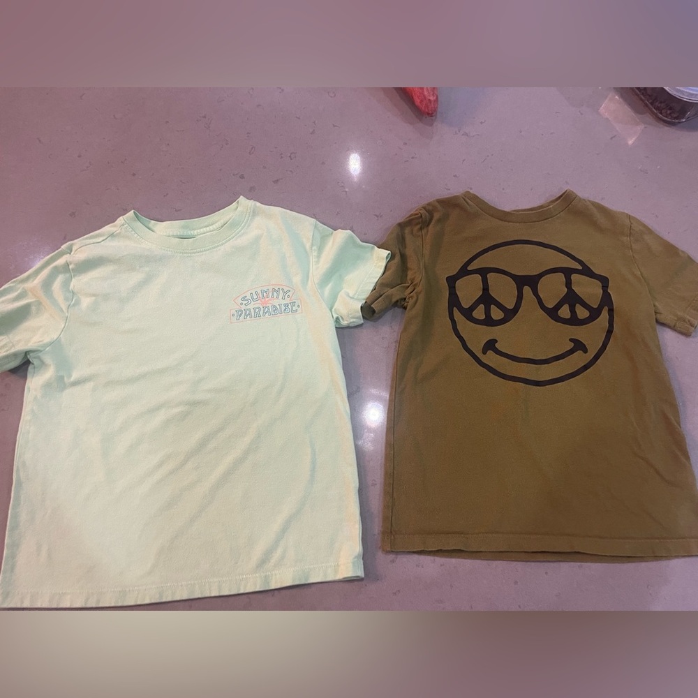 Amazon Essentials Kids Mint Short Sleeve Tee with 'Sunny Paradise' Chest Print